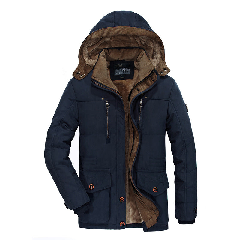 Men's winter parka with teddy lining, hood and water-repellent canvas outer layer Chichicherry