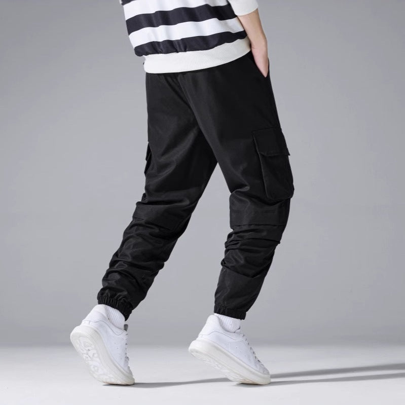 Men's Cargo Jogging Pants with Elastic Waistband, Drawstring & Multi-function Pockets Chichicherry