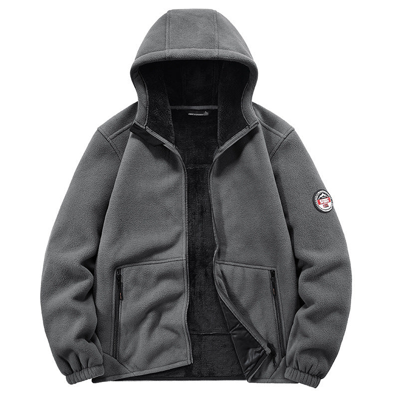 Men's Thermo-Fleece Hoodie with insulating Sherpa trim and concealed zip pockets Chichicherry