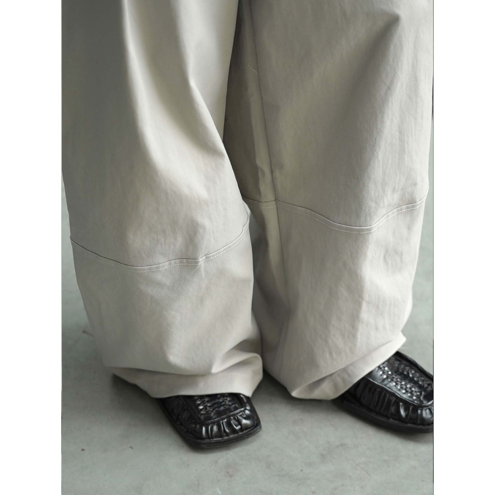 Ladies Extra Wide High-Waist Culotte with Draped Front Panel and Drawstring Waist Chichicherry