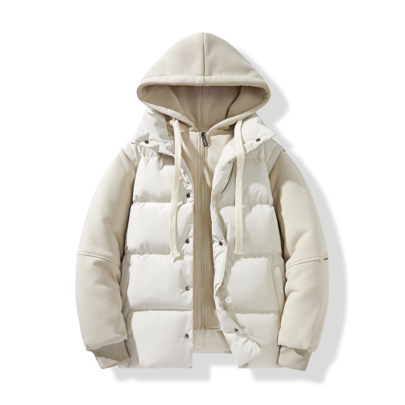 Men's hybrid quilted jacket with integrated hood fleece inner layer Chichicherry