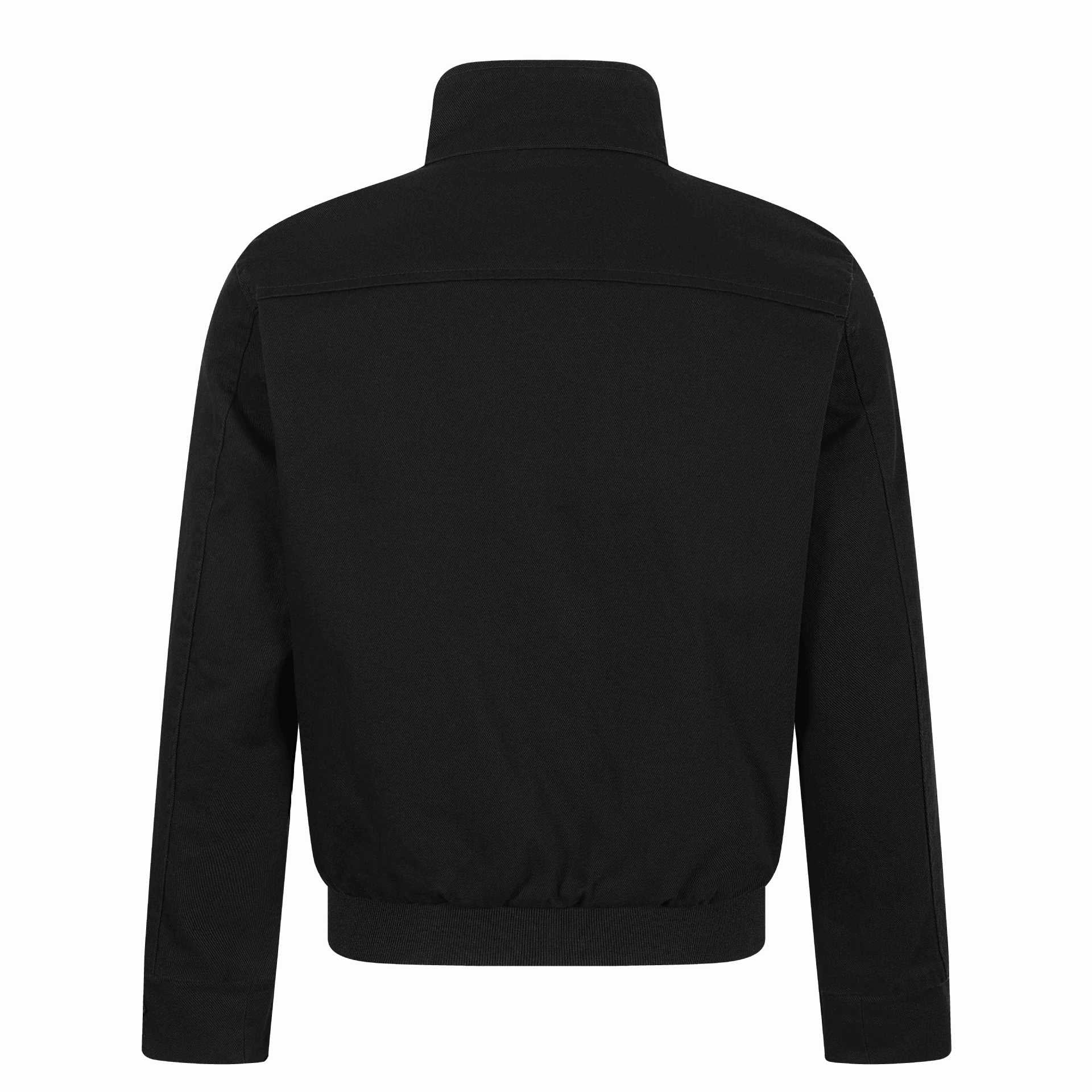 Unisex Short-cut Canvas Field Blouson with Buckle Placket, Utility Pockets and High Standing Collar Chichicherry