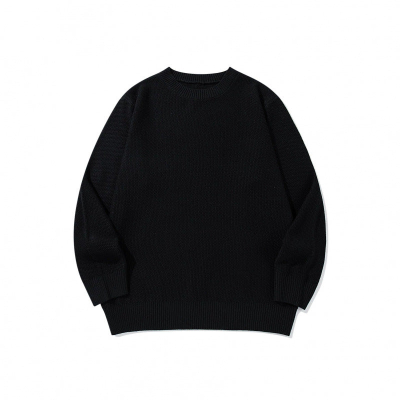 Unisex Boxy fine knit pullover with waffle structure and ribbed hem Chichicherry