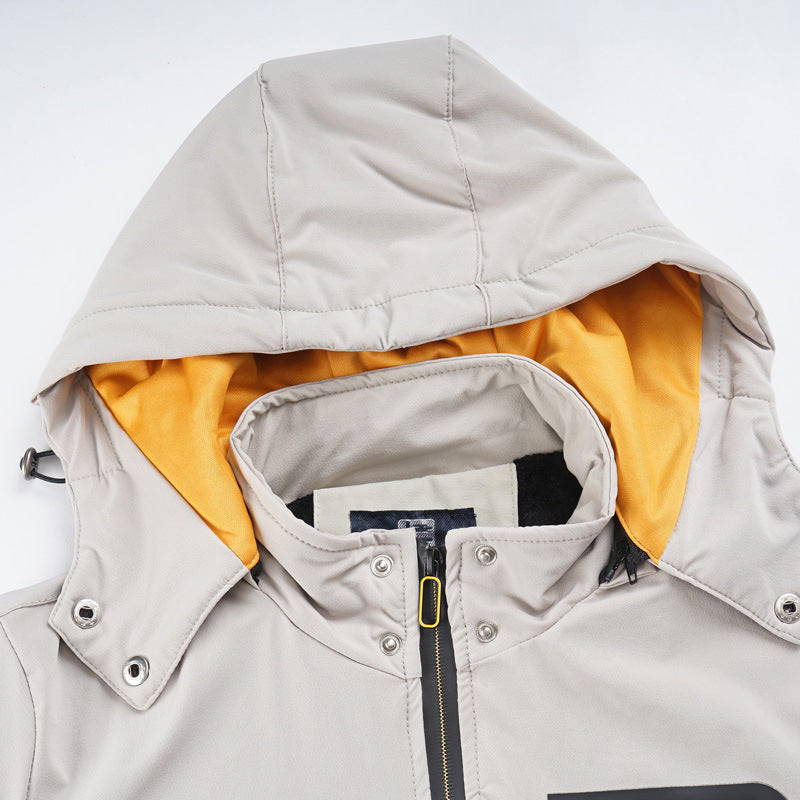 Men's sporty softshell hybrid jacket with hood, water-repellent zippers and ergonomic fit Chichicherry