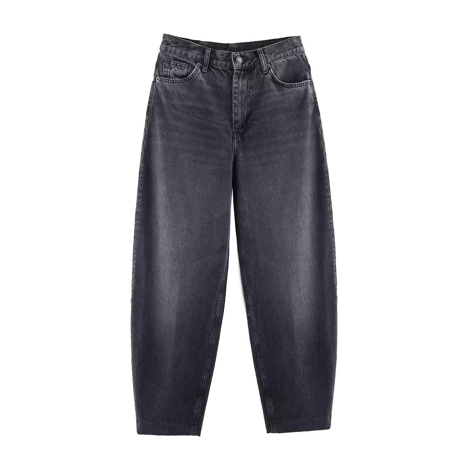 Women High-Waist Balloon Jeans with wide thigh and tapered hem Chichicherry