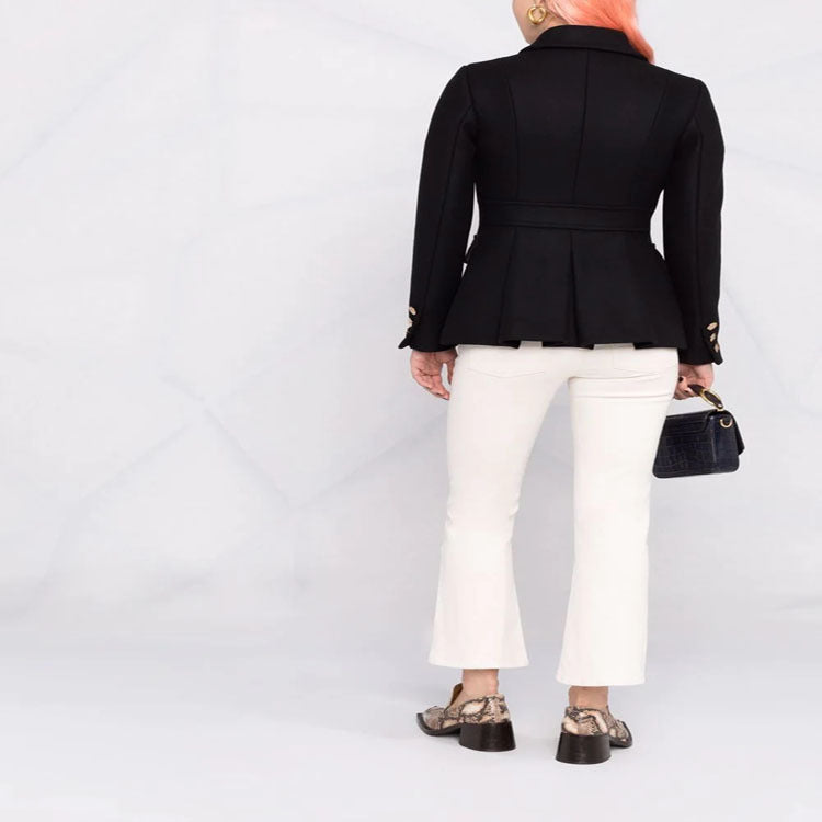 Women's short military-inspired wool blend jacket with decorative buttons Chichicherry