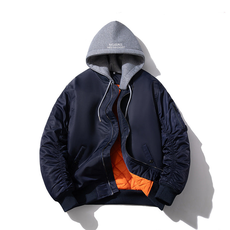 Men's Quilted Bomber Jacket with Stand-Up Collar, Padded Cut and Arm Pocket Chichicherry