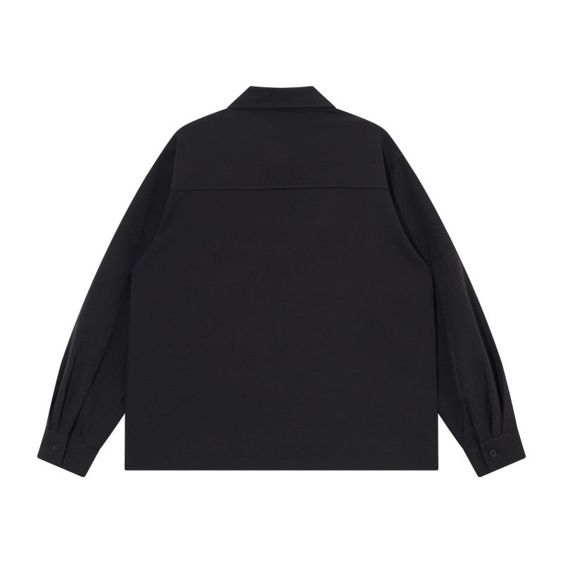 Unisex Boxy Shirt Jacket with minimalist dividing seams and concealed pockets Chichicherry