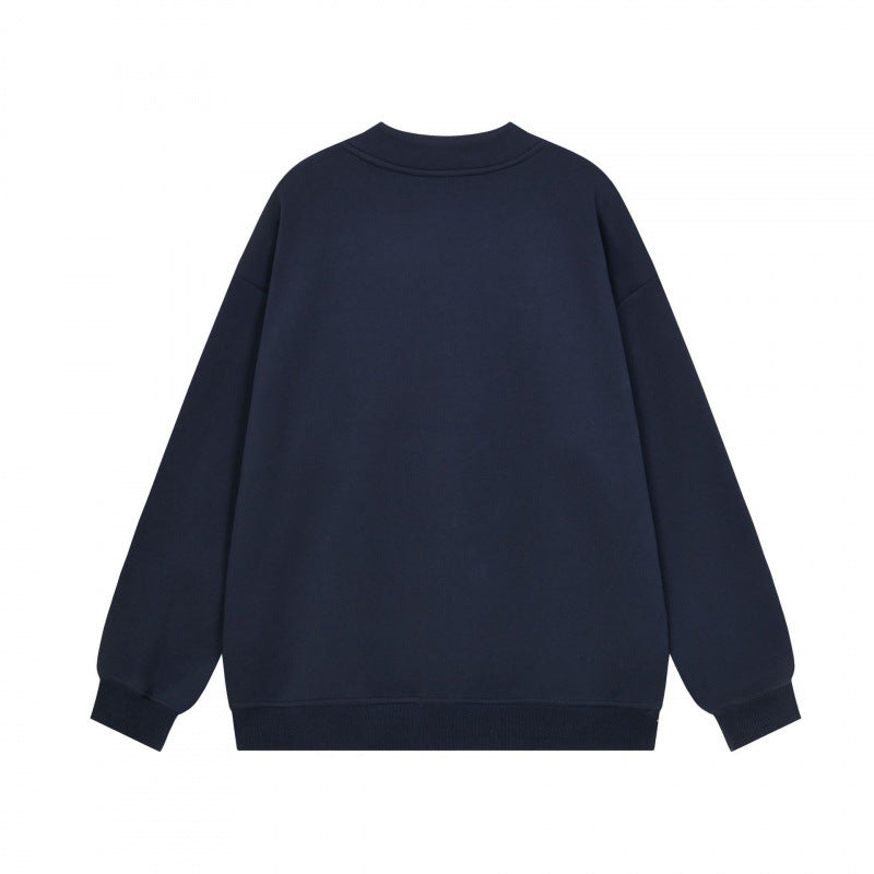 Unisex Oversized Sweatshirt with Half Zip and Ribbed Hem Chichicherry
