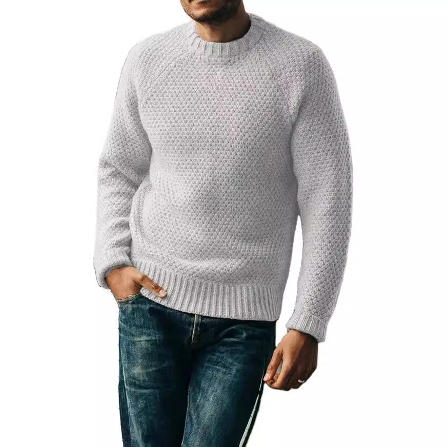 Men's raglan structured pullover with waffle texture and ribbed cuffs Chichicherry