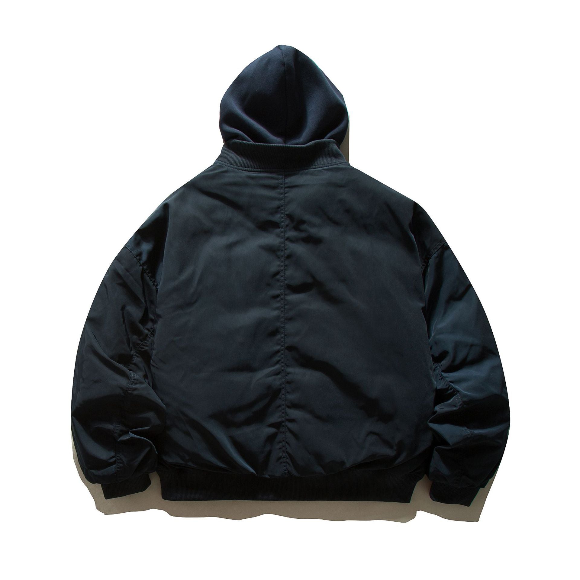 Men's Hooded Bomber Jacket in Pilot Style with Nylon Outer Material and Raglan Sleeves Chichicherry