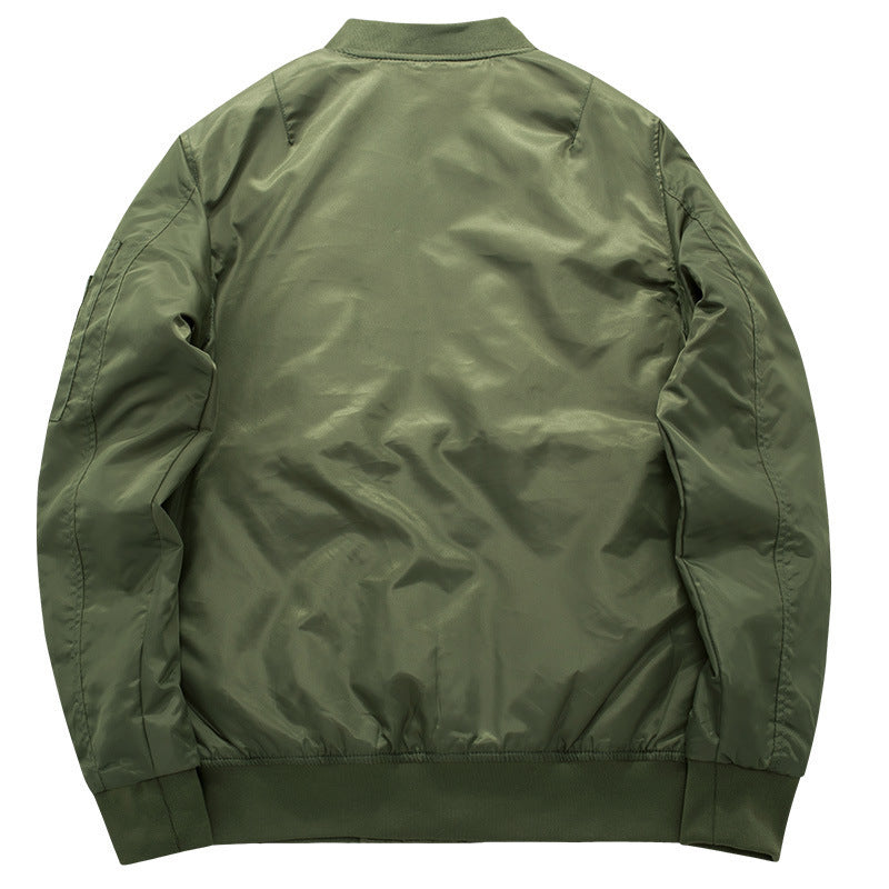 Men's pilot bomber jacket in aviator style with contrasting quilted lining and zippered sleeve pocket Chichicherry