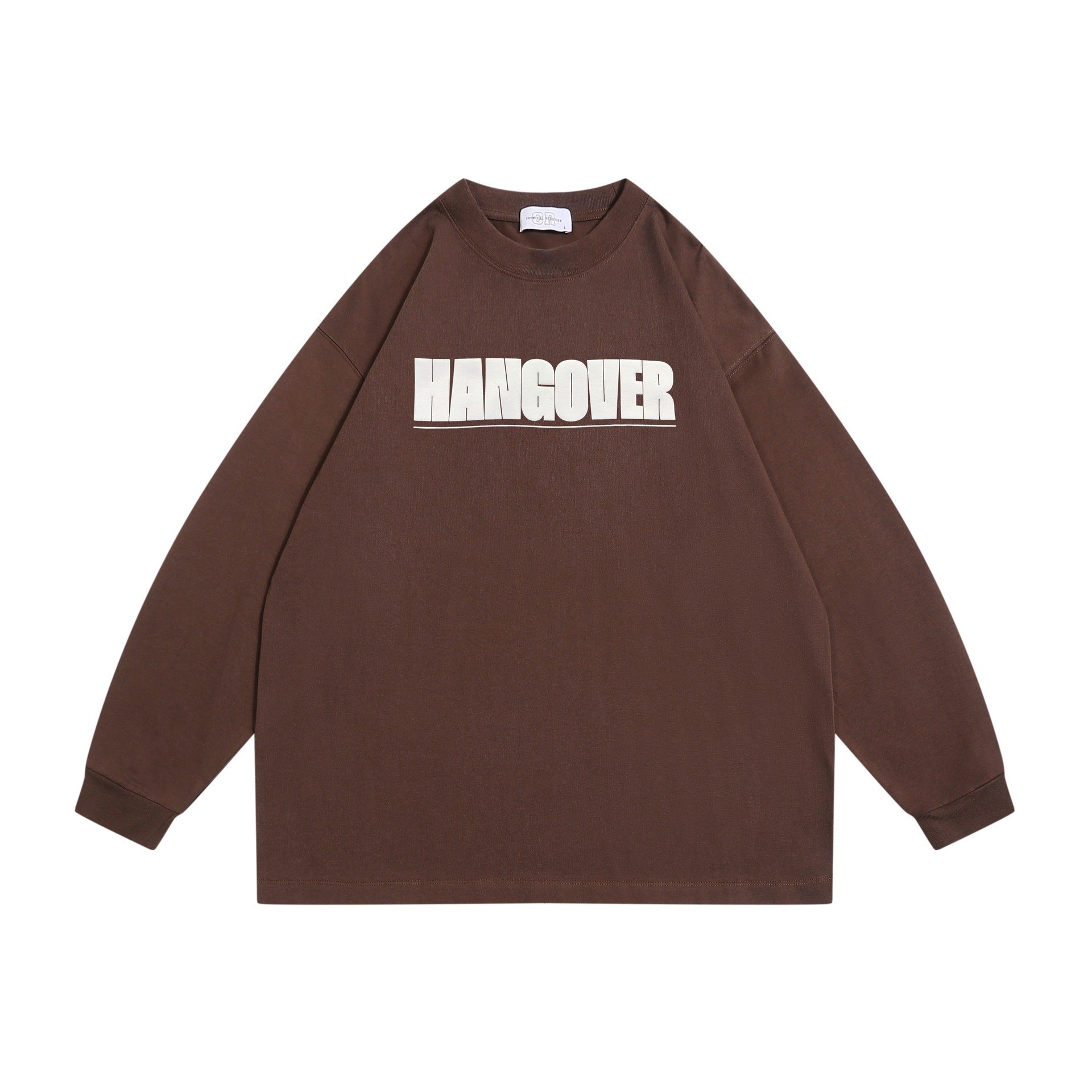 Unisex Oversize sweatshirt with distinctive typo print, ribbed round neck and extended sleeves Chichicherry