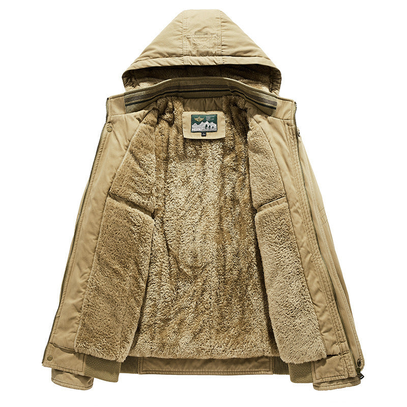 Men's utility hooded jacket in field parka style with thermal lining and multifunctional pockets Chichicherry