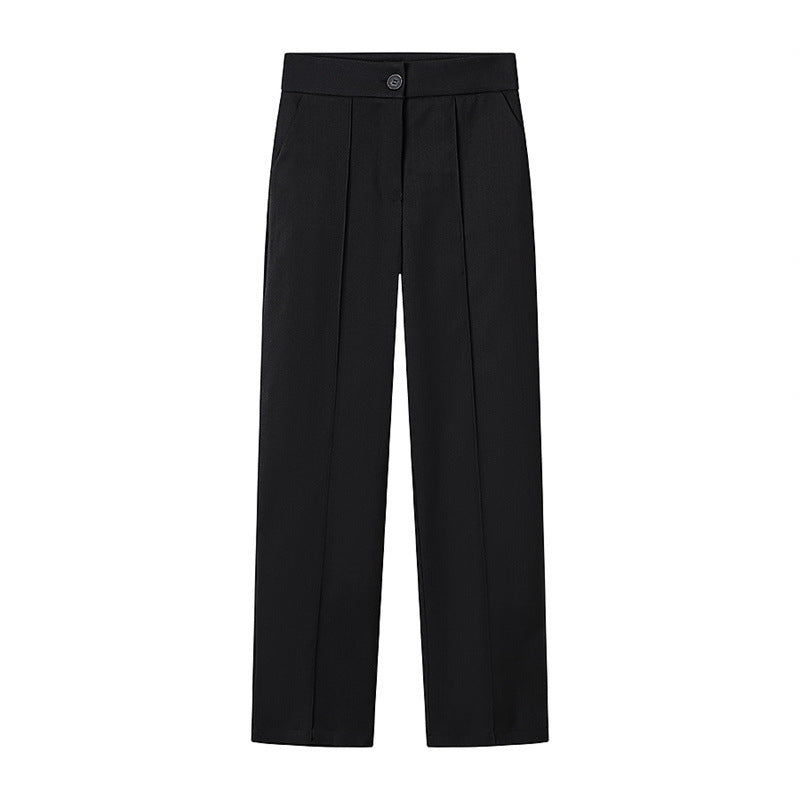 Women's Wide Suit Trousers with Pleat and High Waist Chichicherry