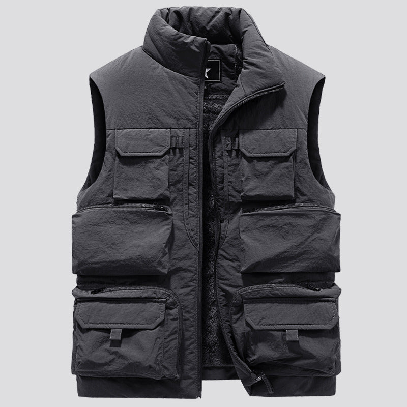 Men's Tactical Multifunction Vest with Thermal Insulation and Multiple Pockets Chichicherry