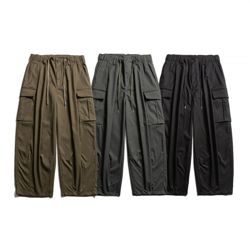 Men's cargo pants in baggy cut with drawstring and large flap pockets Chichicherry