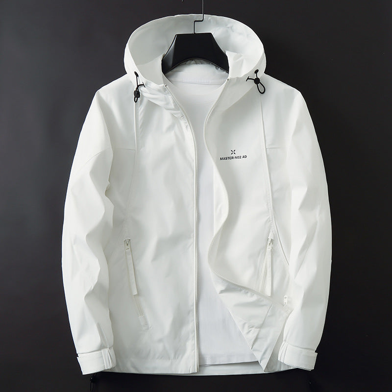 Men's Lightweight Water-Repellent Softshell Outdoor Jacket with Hood, Sealed Seams and Zipper Pockets Chichicherry