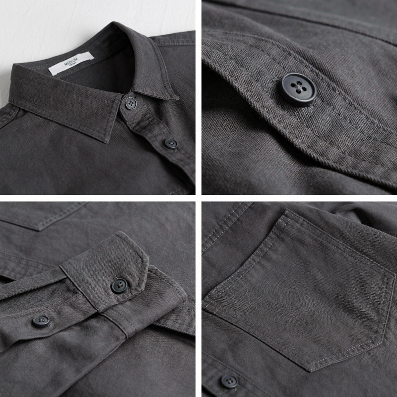 Men's utility shirt jacket made of cotton twill with concealed button placket and relaxed fit Chichicherry