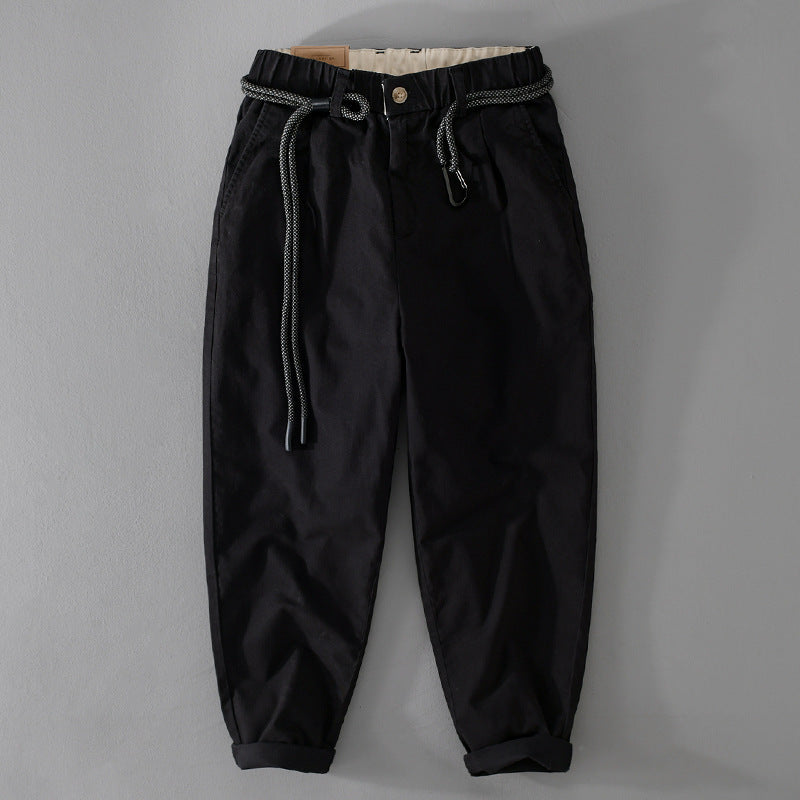 Men's Cord Drawstring Tapered Pants made of cotton blend with elastic waistband and tapered leg Chichicherry