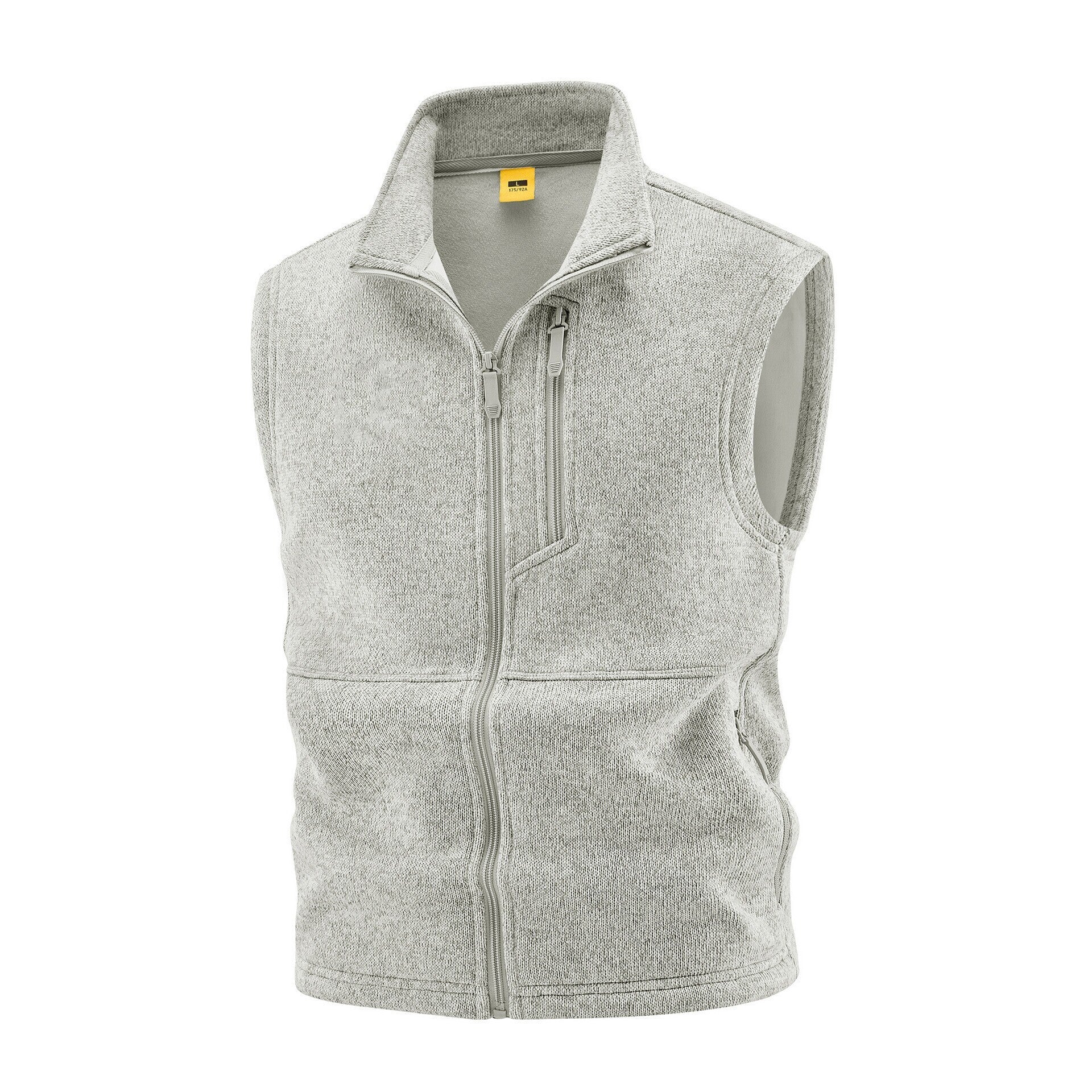 Men's fleece vest with high stand collar, chest zipper and side pockets Chichicherry