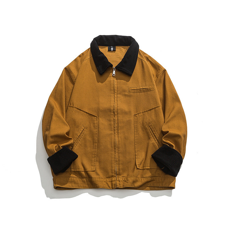 Unisex Boxy-Workwear-Jacket made of canvas with cord collar, zipper and applied flap pockets Chichicherry