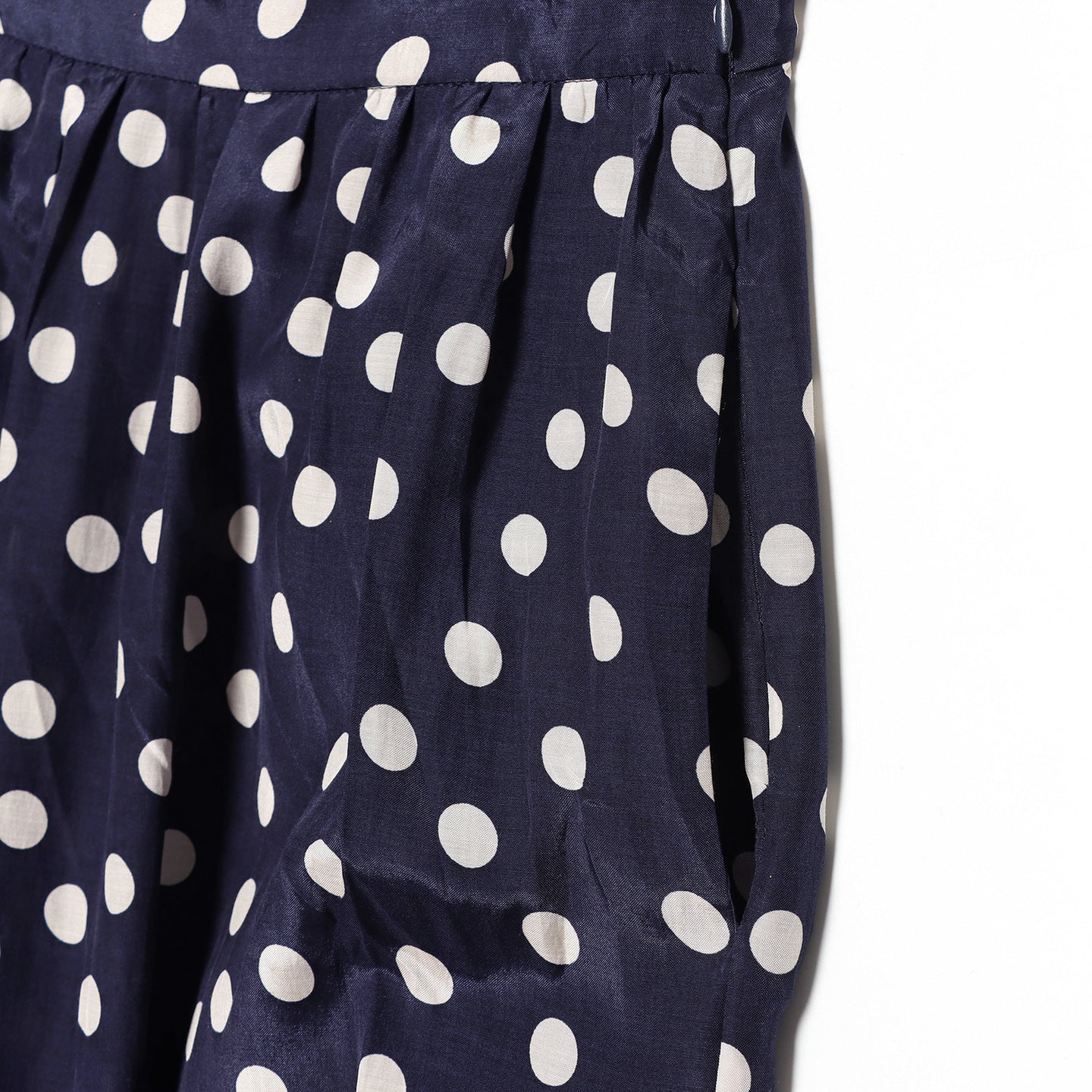 Women's Wide High Waist Pants with Polka Dots, Balloon Legs and Drawstring Tunnel at the Ankle Chichicherry