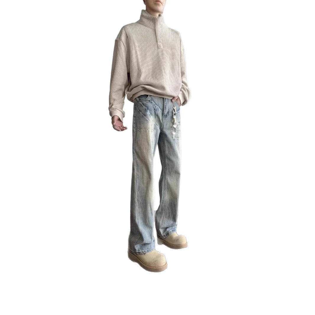 Men's Vintage Relaxed Fit Jeans Chichicherry