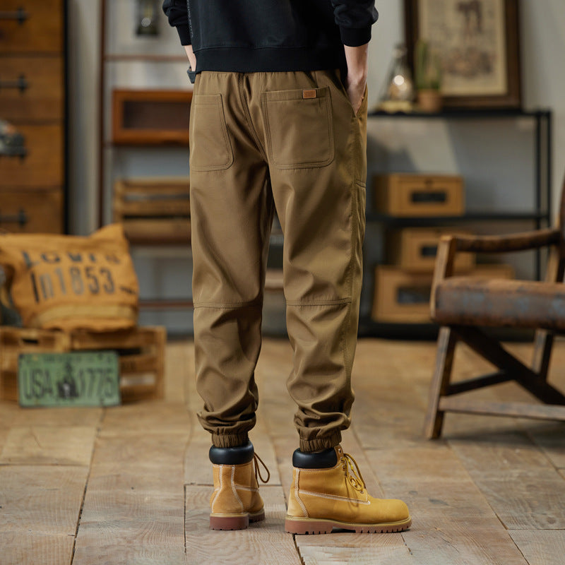 Men's Cargo Jogger Pants with Drawstring, Reinforced Knee Inserts and Elastic Cuffs Chichicherry