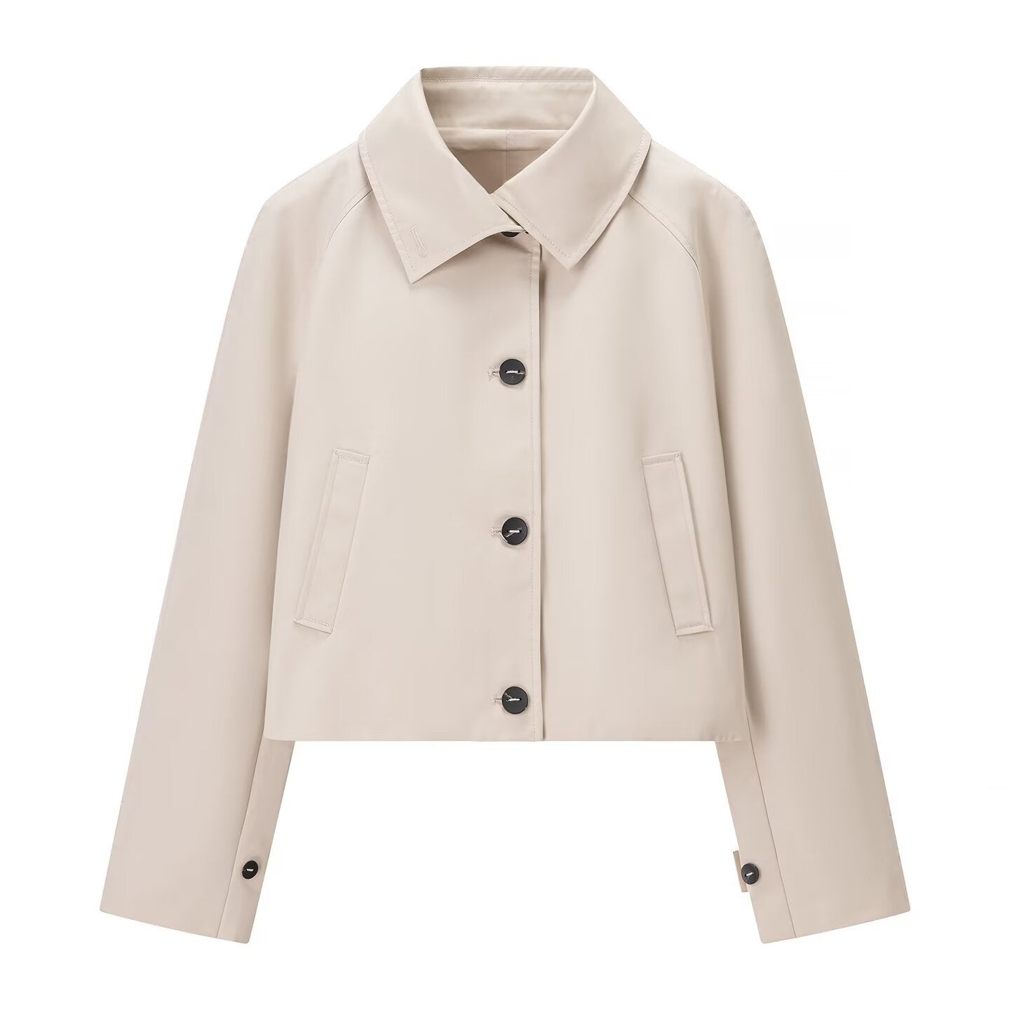 Women's short trench-style jacket with boxy silhouette and raglan sleeves Chichicherry
