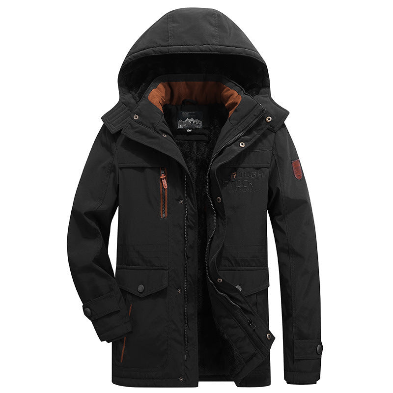 Men's windproof leisure parka with cozy teddy fleece inner layer and multifunction pockets Chichicherry