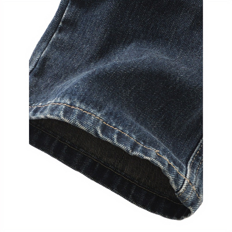 Herren Cargo-Jeans mit aufgesetzten Beintaschen und Used-Waschung Chichicherry