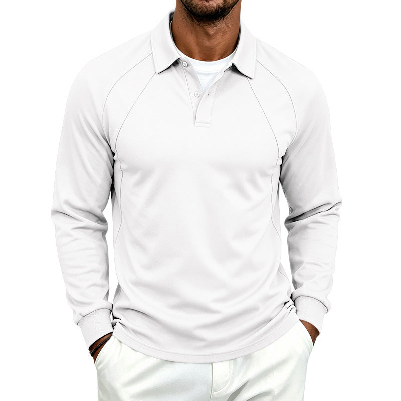 Men's polo sweatshirt with raglan sleeves, half-button placket, and ribbed cuffs Chichicherry
