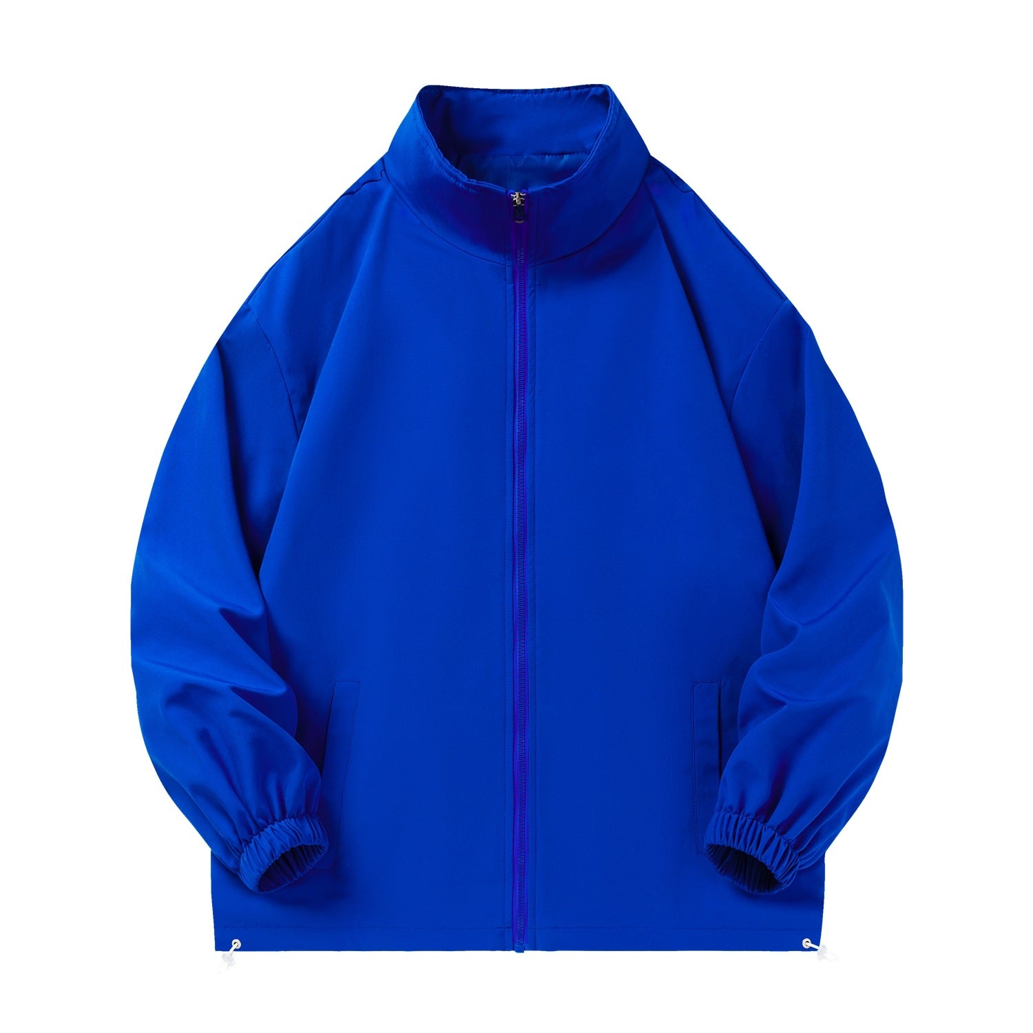 Unisex Lightweight Windbreaker with high collar, elastic cuffs & adjustable drawstring hem Chichicherry