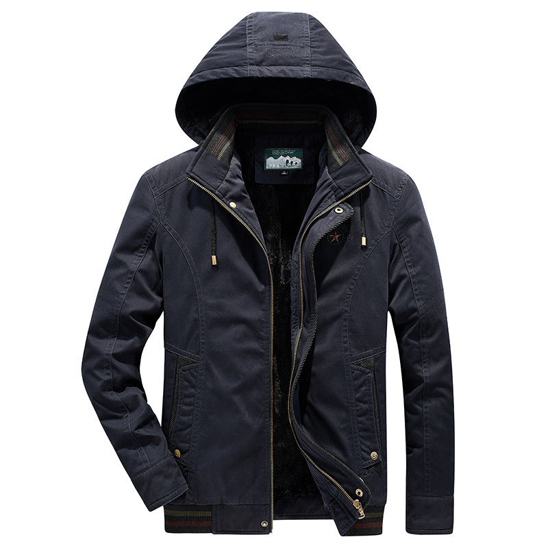 Men's utility hooded jacket in field parka style with thermal lining and multifunctional pockets Chichicherry