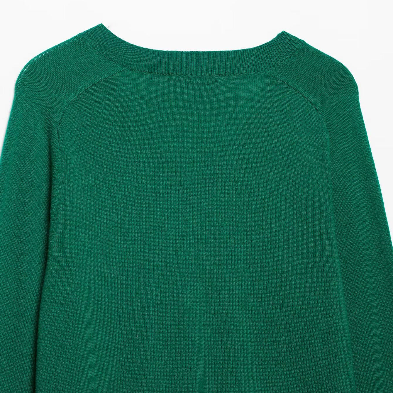 Women Light V-Neck Fine Knit Sweater with Ribbed Hem Chichicherry