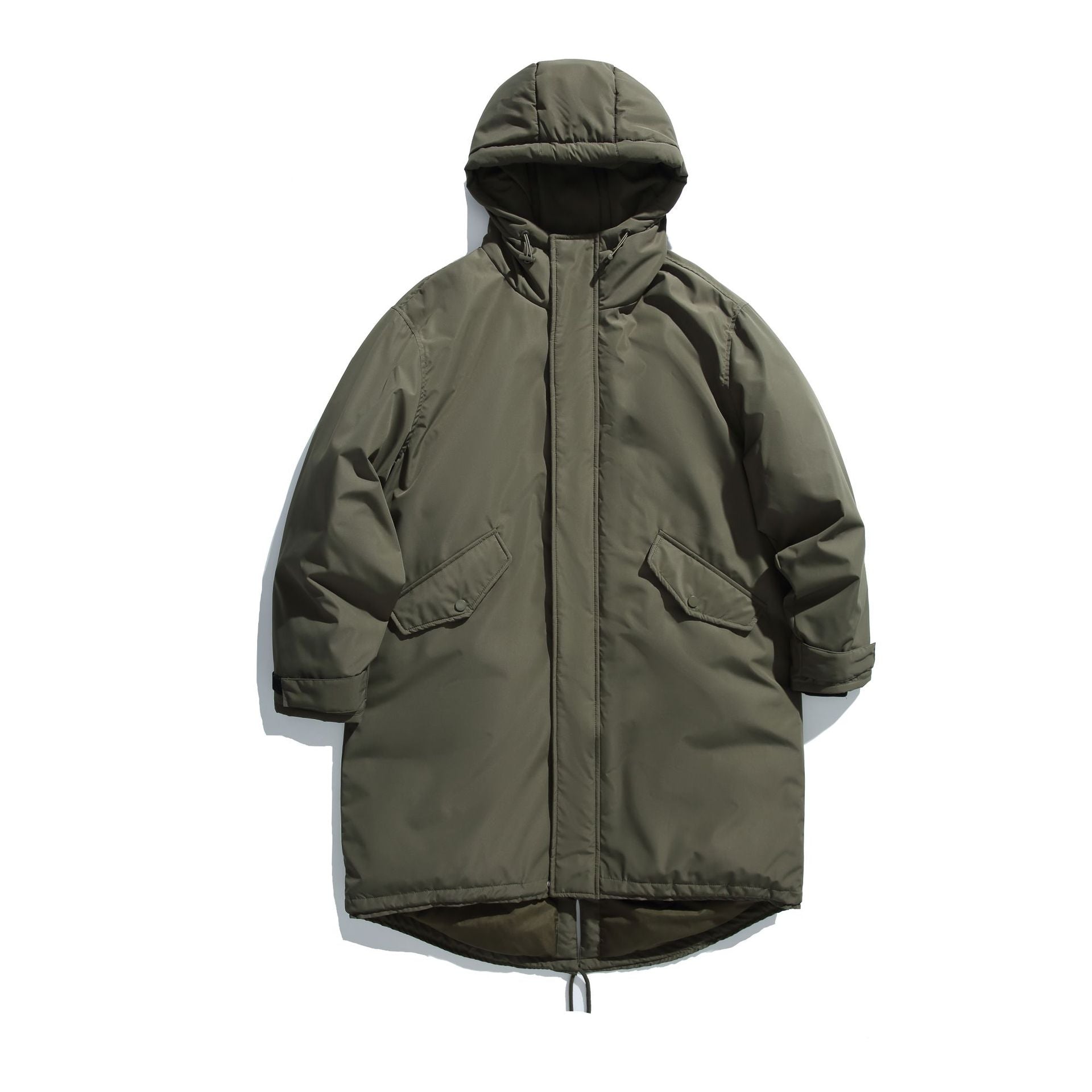 Men's Long Insulated Functional Parka with Stand-Up Collar and Drawstring Hem Chichicherry
