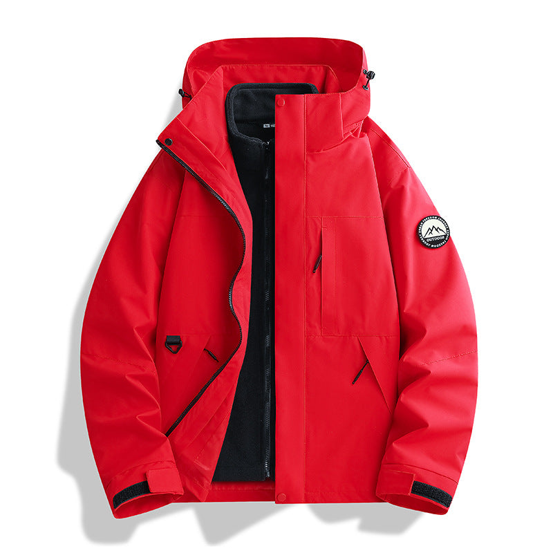 Women's Water-Repellent Parka with Removable Fleece Inner Jacket and Hood Chichicherry