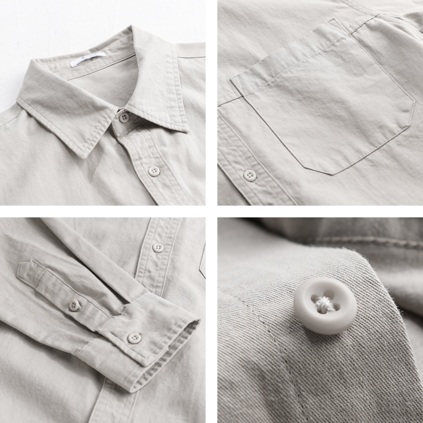 Men's lightweight shirt jacket overshirt made of washed cotton twill with chest pocket Chichicherry