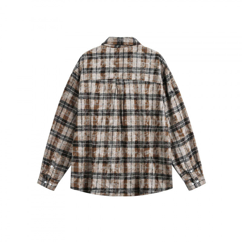 Unisex Loose Checked Shirt Jacket in Overshirt Style made of brushed Flannel Chichicherry