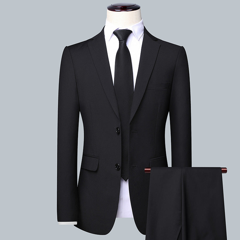 Men's Modern Slim-Fit Suit Jacket with fine texture, lightweight stretch, and flap pockets Chichicherry