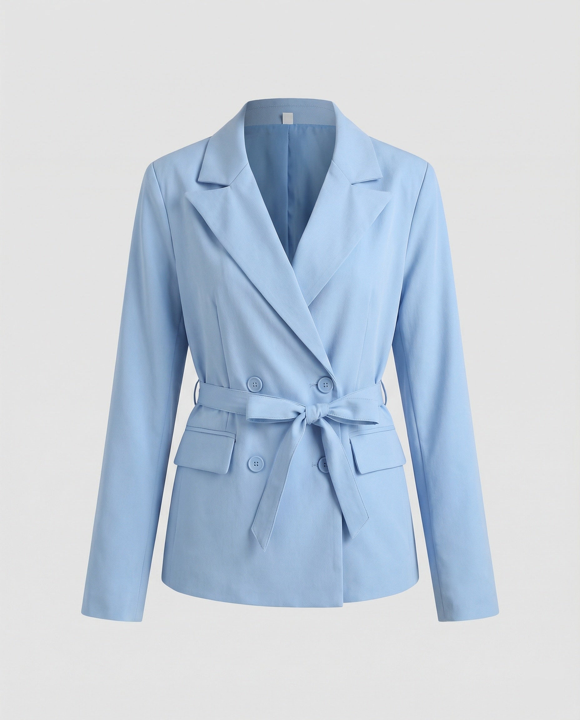 Women's elegant blazer jacket with tie belt