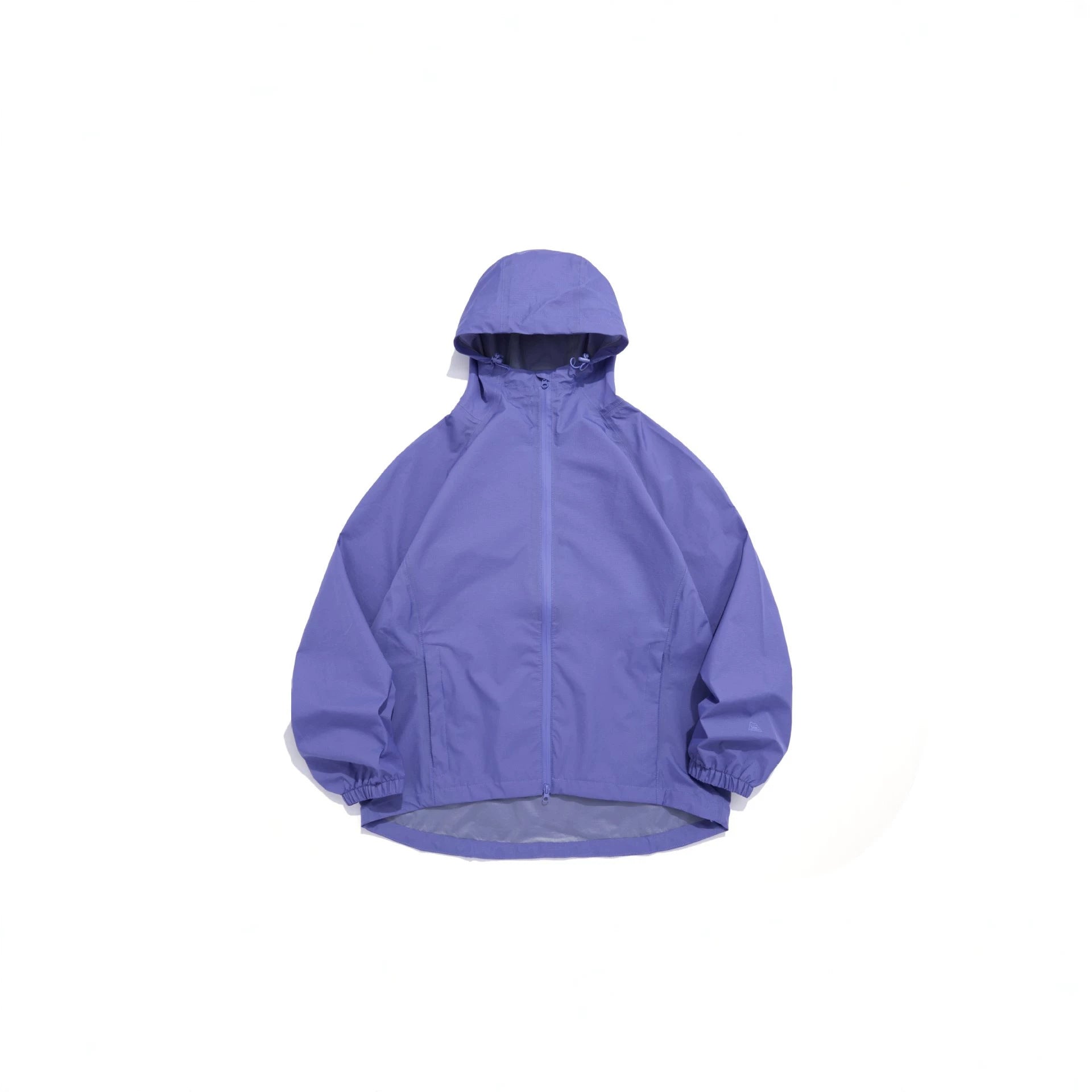 Unisex Lightweight Rain Jacket with Hood, Two-Way Zipper and Extended Hem Chichicherry
