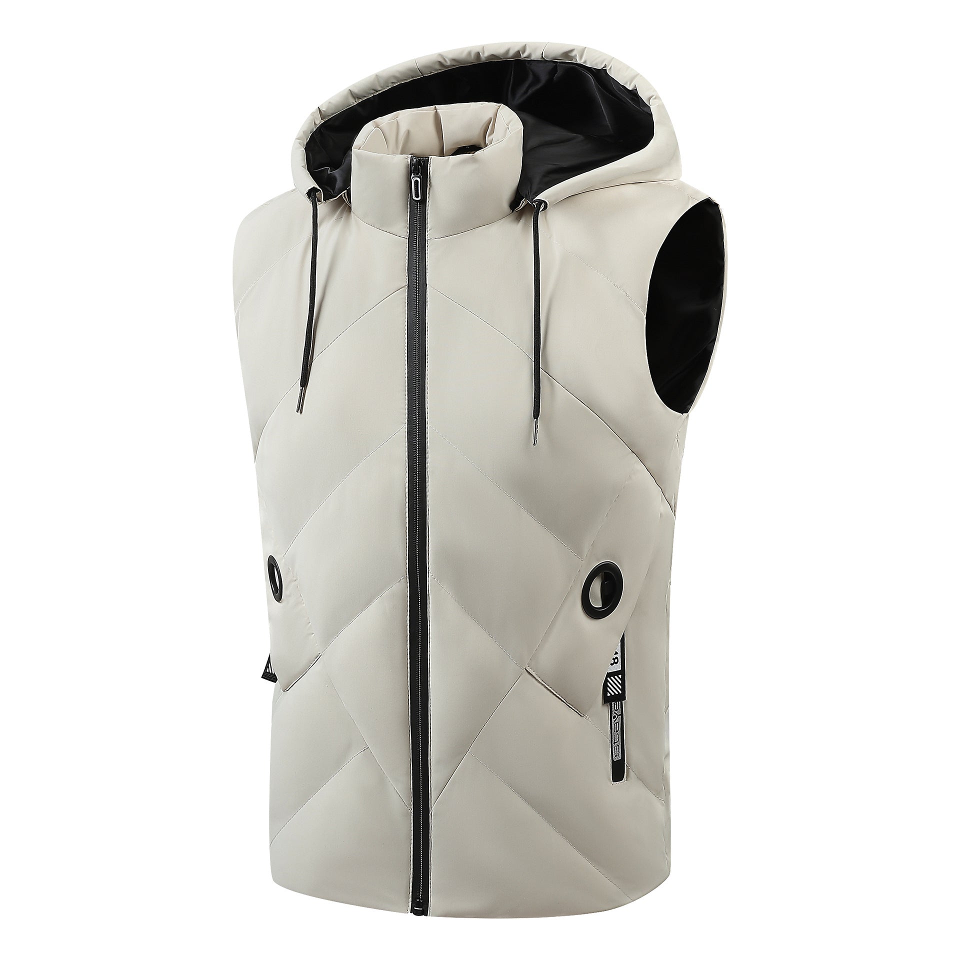 Men's quilted vest with hood, windproof outer shell and high collar Chichicherry