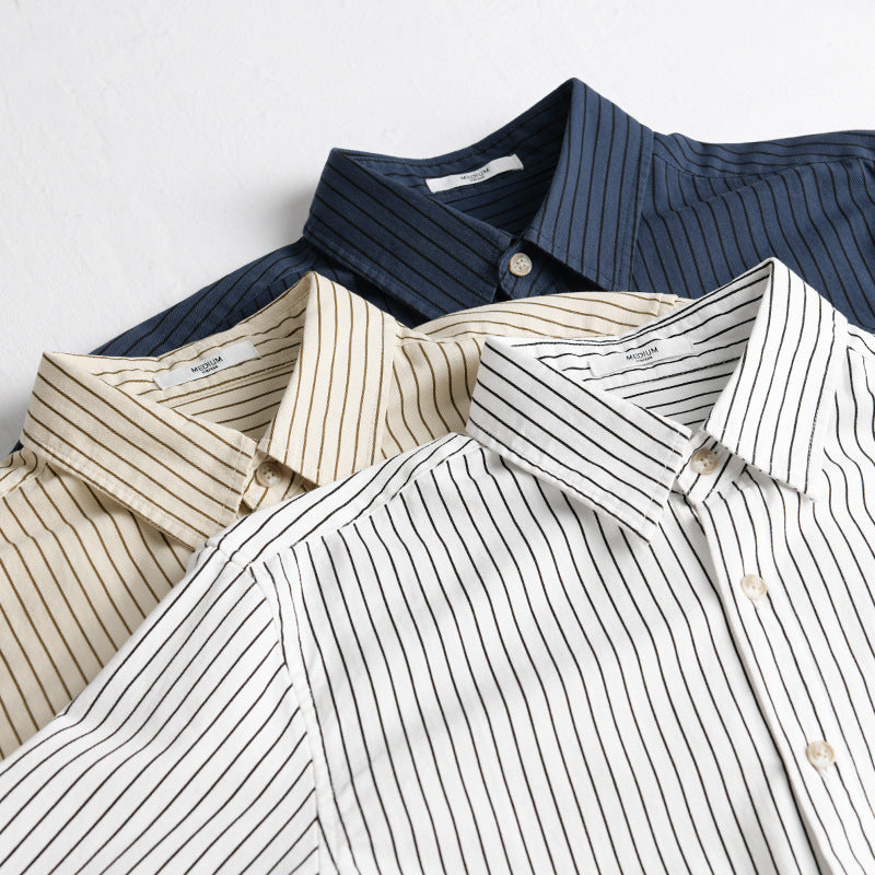 Men's Shirt Jackets-Cut with fine pinstripe and soft cotton blend Chichicherry