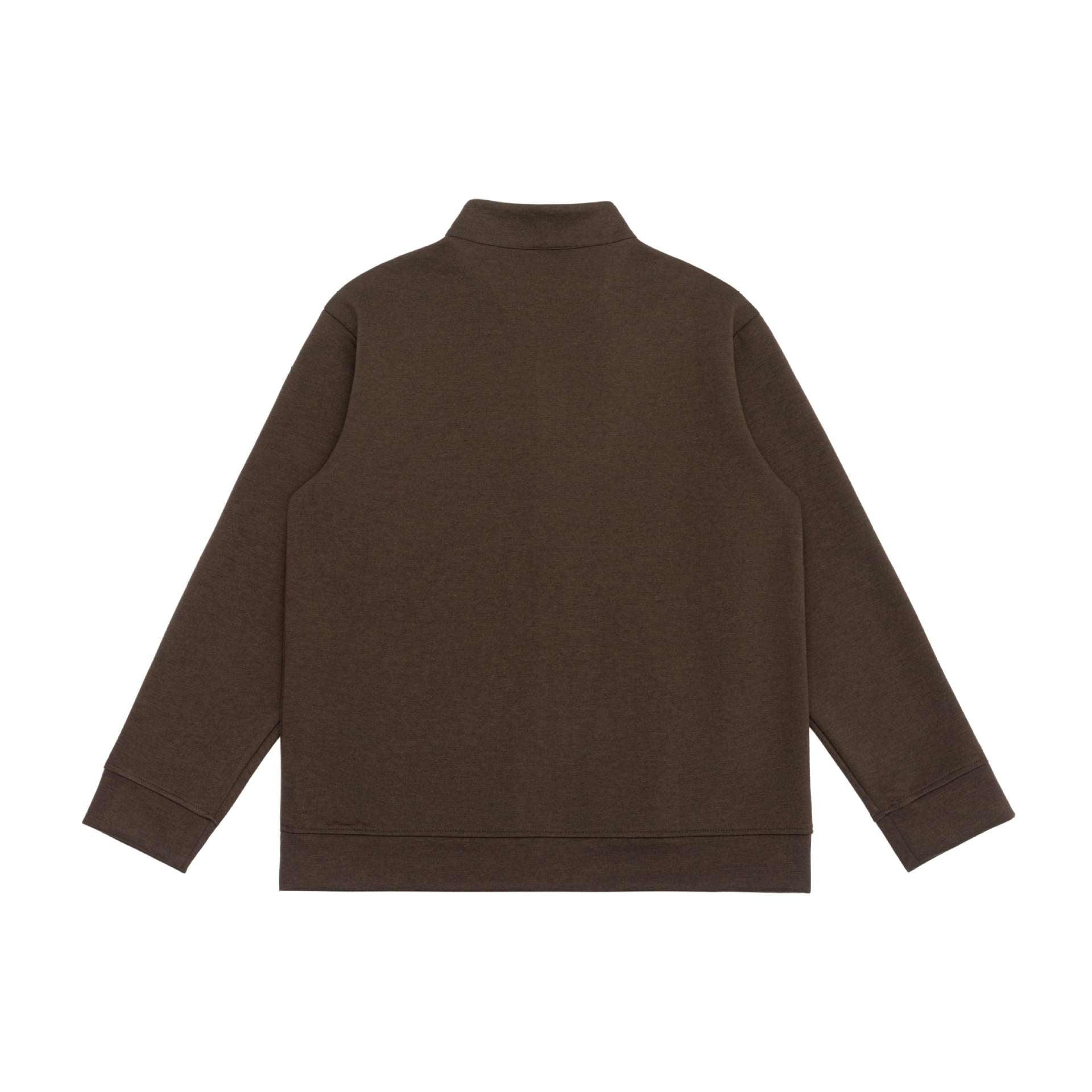 Men's sweatshirt jacket with stand-up collar, continuous zipper, and contrast sleeve inserts Chichicherry