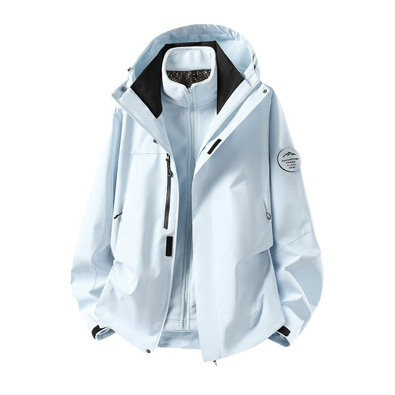 Men's two-layer softshell outdoor jacket with removable fleece lining and adjustable hood Chichicherry