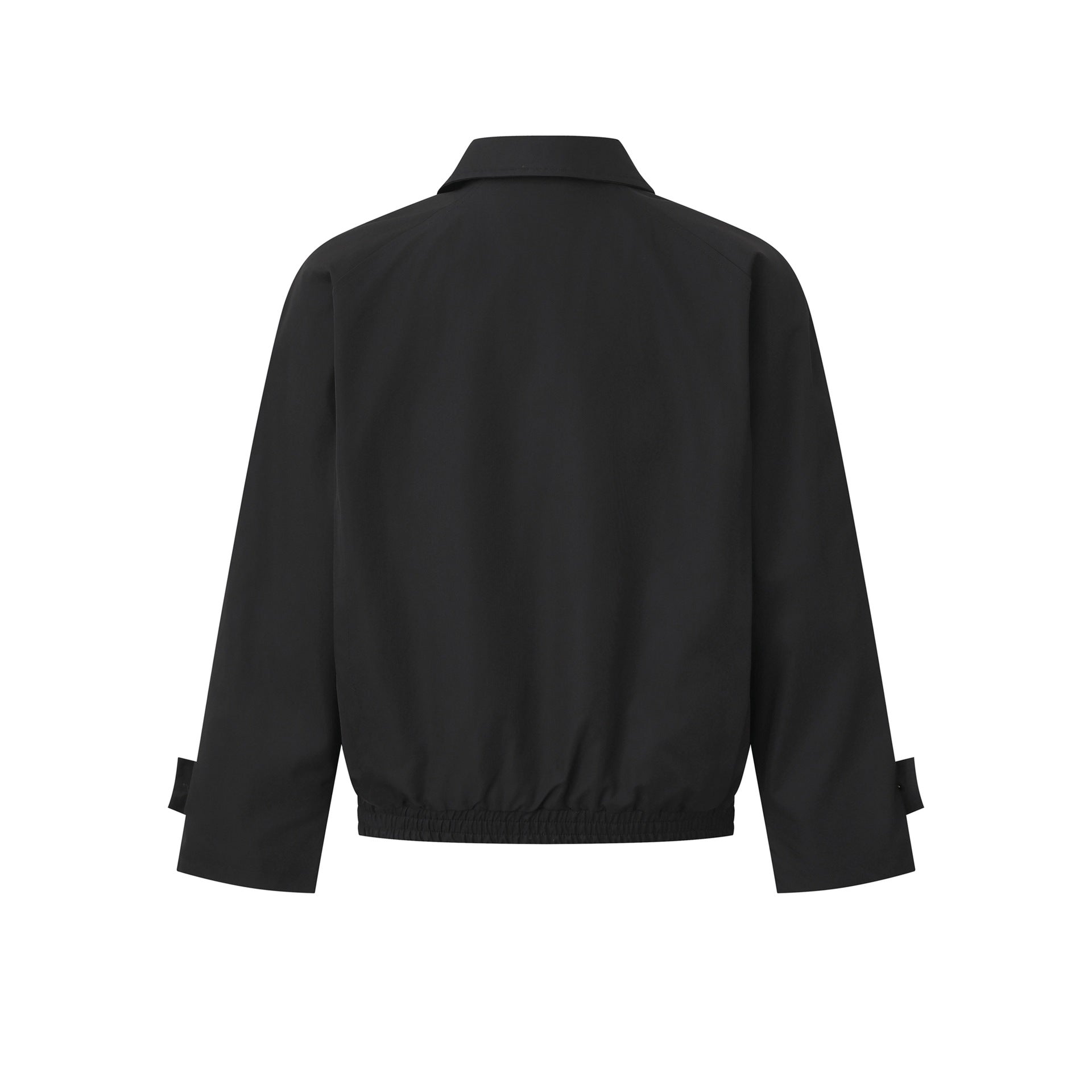 Ladies Short Bomber Jacket in Blouson Cut with Concealed Button Placket and Elastic Hem Chichicherry