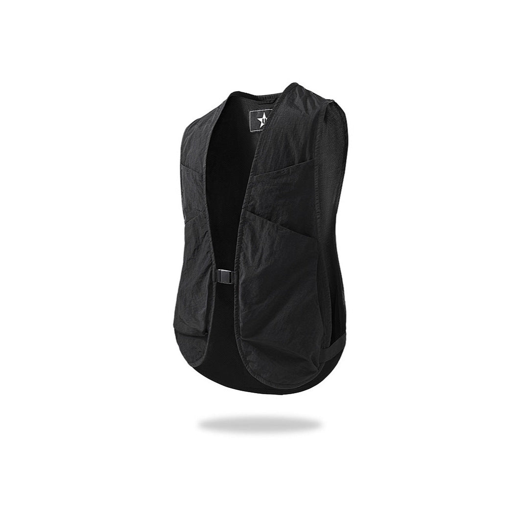 Men's Ultralight Multifunctional Photographer Utility Vest with Mesh Back and Front Snap Fastener Chichicherry