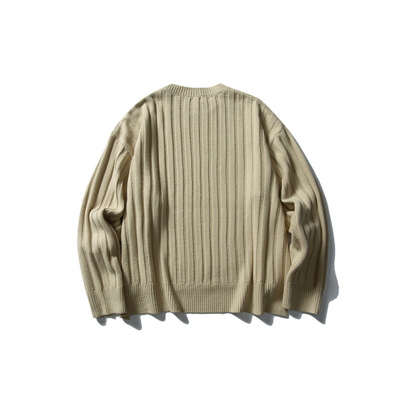 Unisex chunky knit pullover with wide rib pattern and loose fit Chichicherry